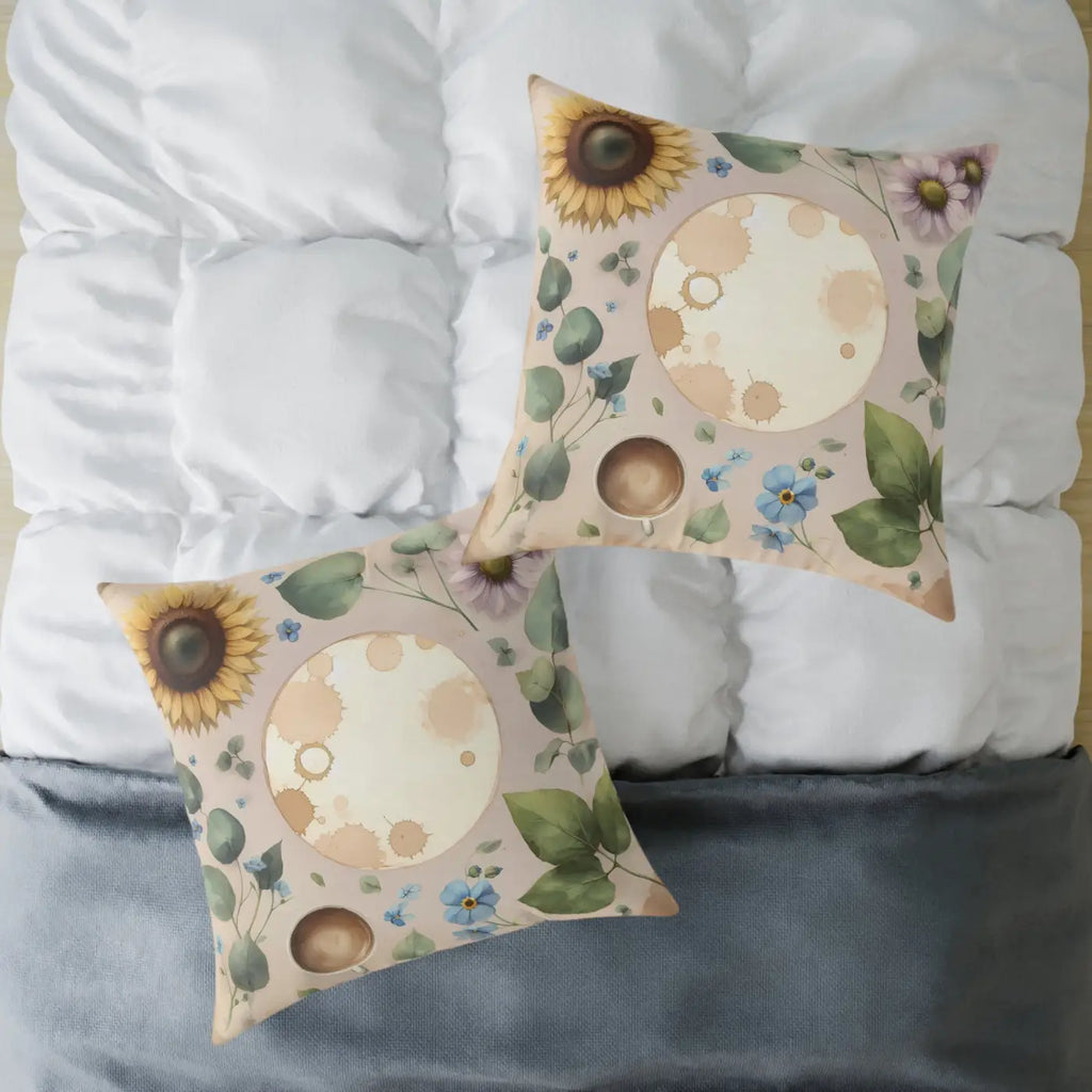 Boho Floral Square Pillow - Cozy Home Decor Accent - DipaliZ