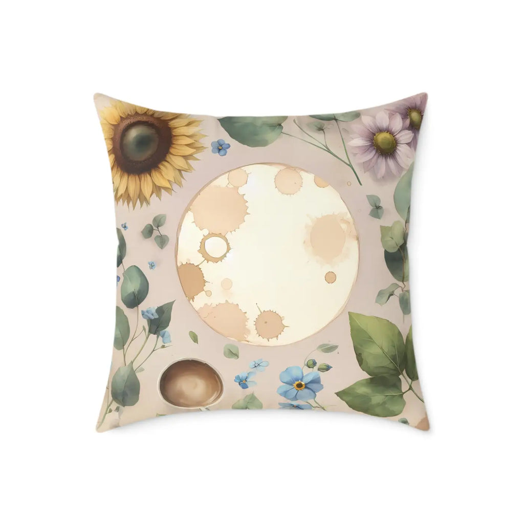 Boho Floral Square Pillow - Cozy Home Decor Accent - DipaliZ