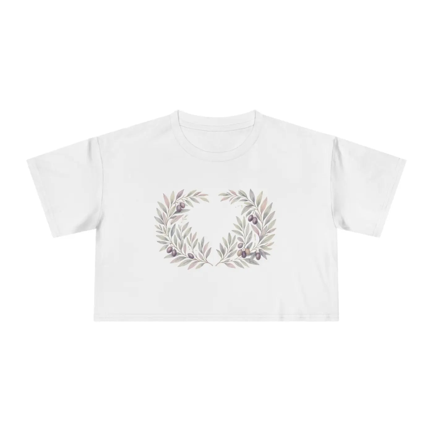 Trendy Boho Floral Women's Crop Tee - Dropped Shoulder - DipaliZ