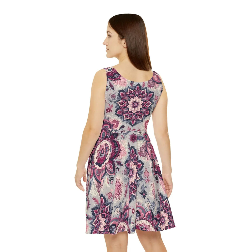 Boho Floral Skater Dress - Vibrant Summer Style - DipaliZ