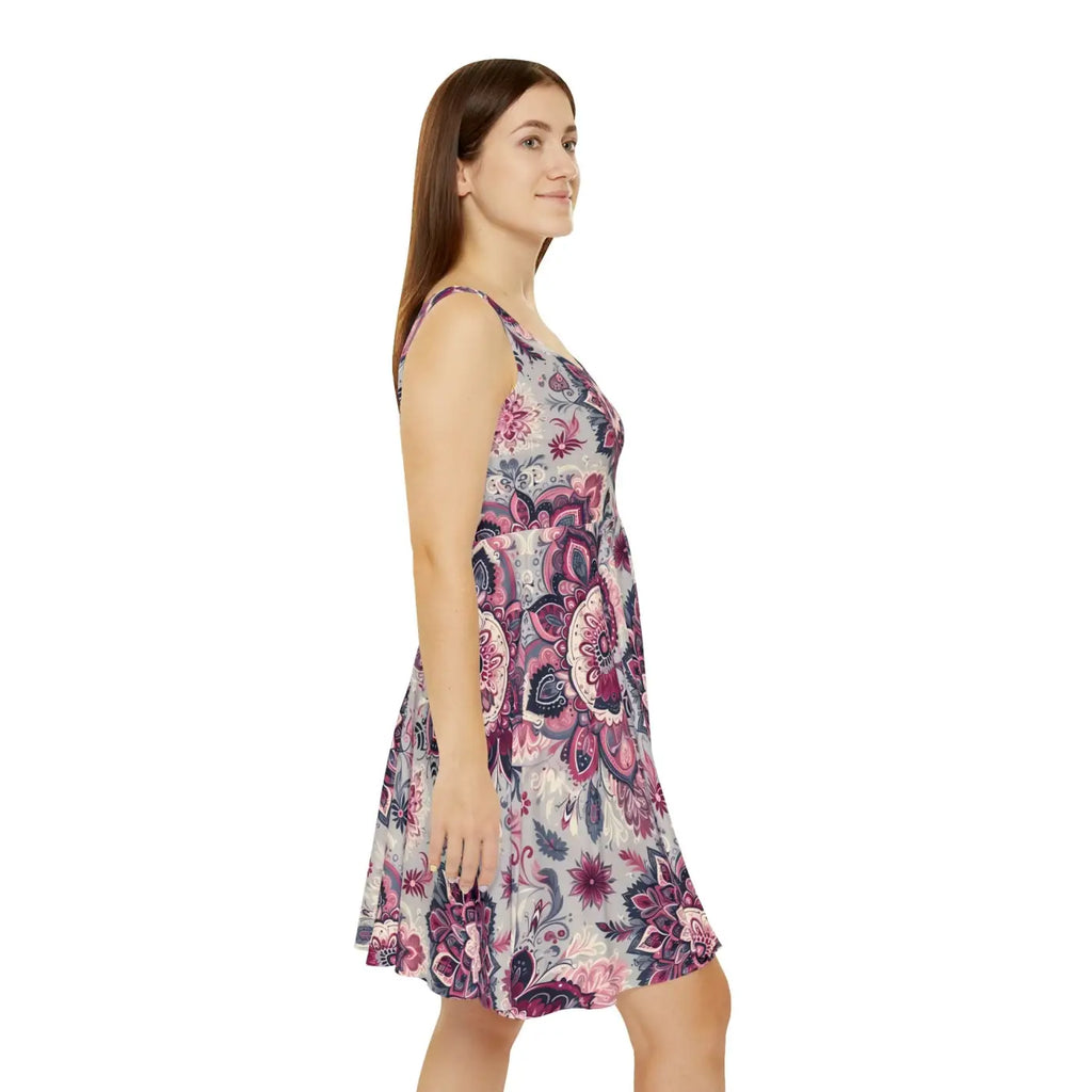 Boho Floral Skater Dress - Vibrant Summer Style - DipaliZ