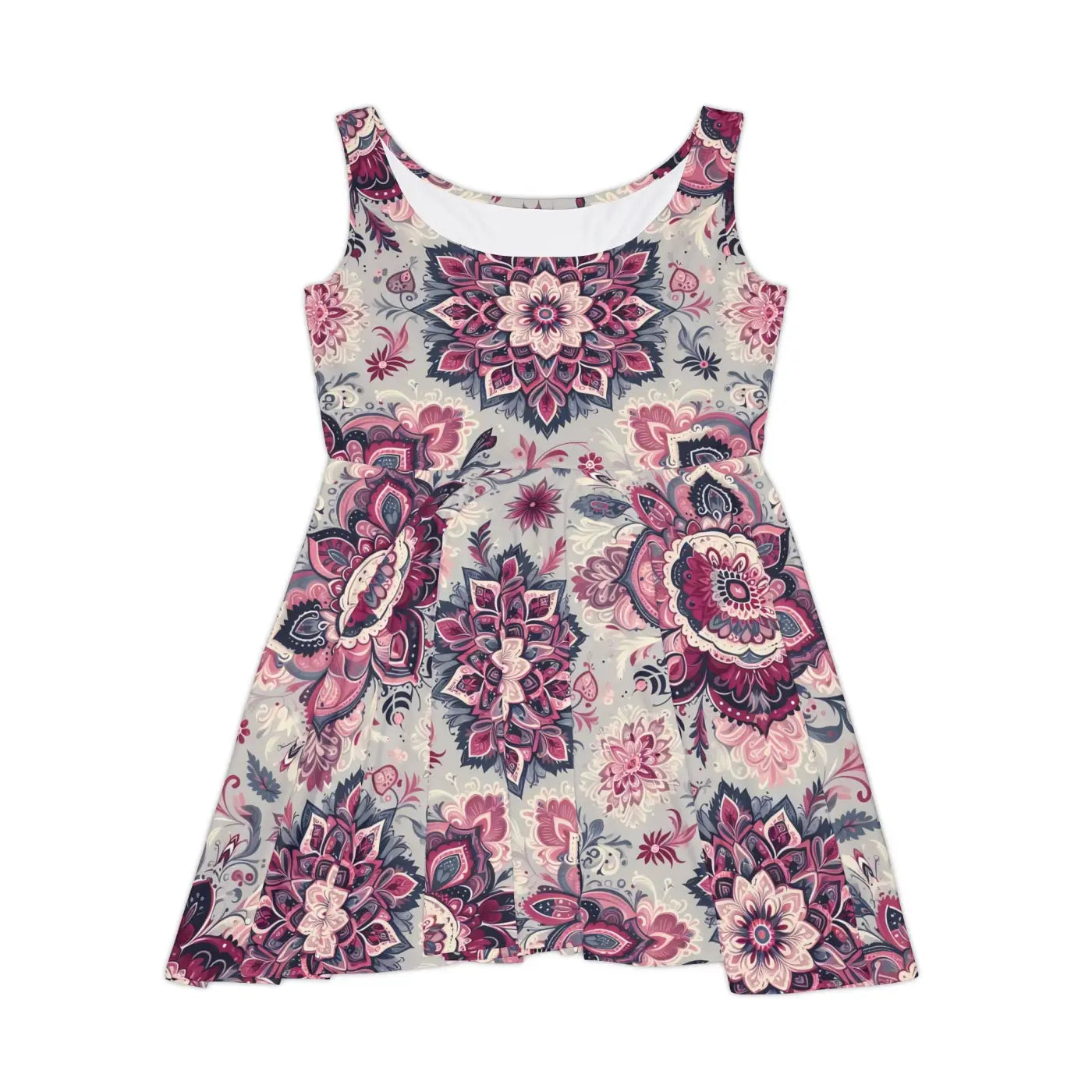 Boho Floral Skater Dress - Vibrant Summer Style - DipaliZ