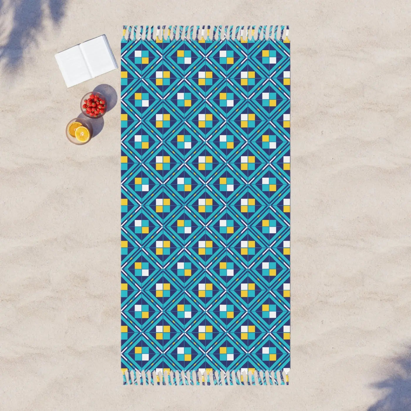 Boho Geometric Beach Towel - Premium Turkish Cotton - DipaliZ