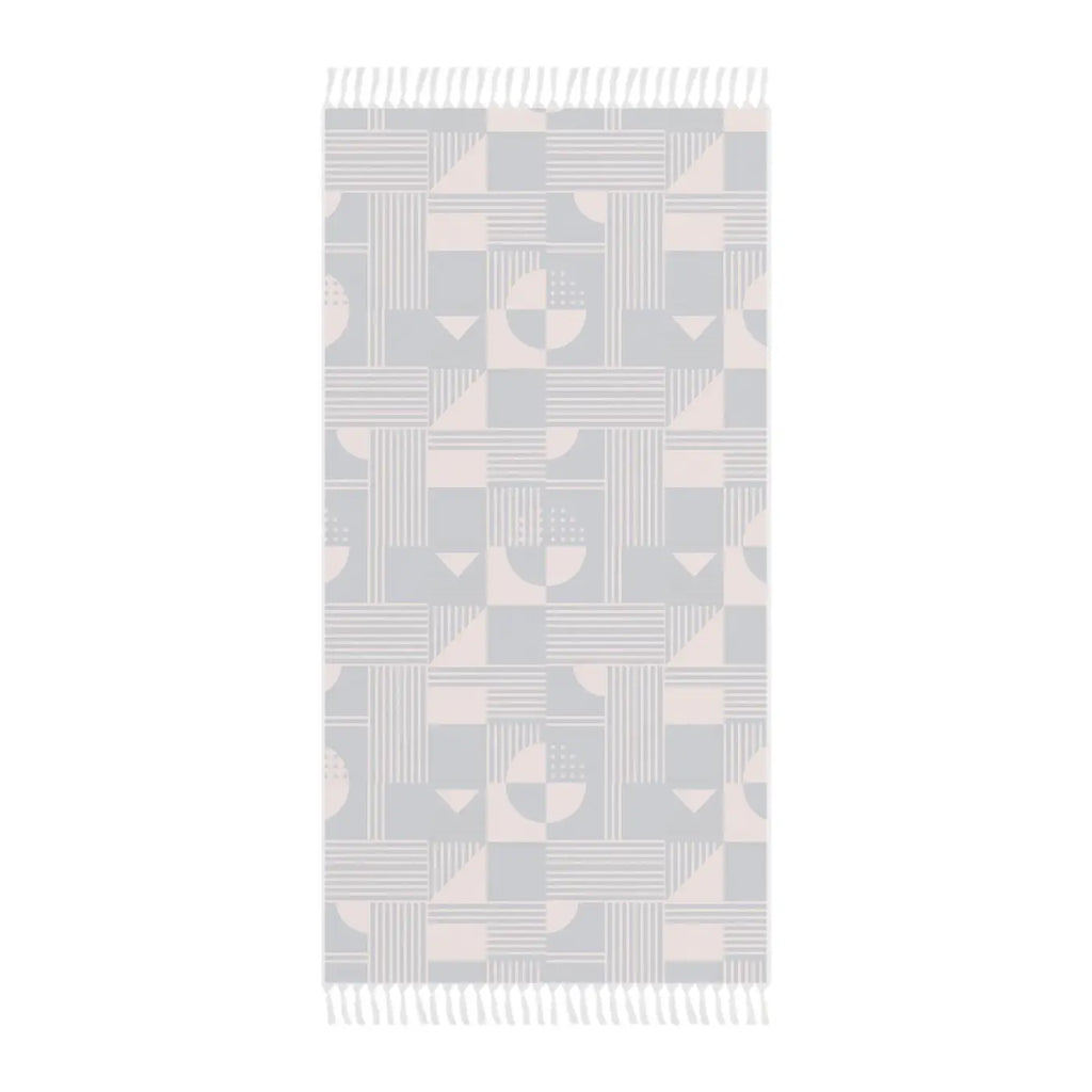 Boho Geometric Beach Towel - Knotted Tassel Edges - DipaliZ