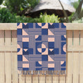 Boho Geometric Beach Towel - Knotted Tassel Edges - DipaliZ