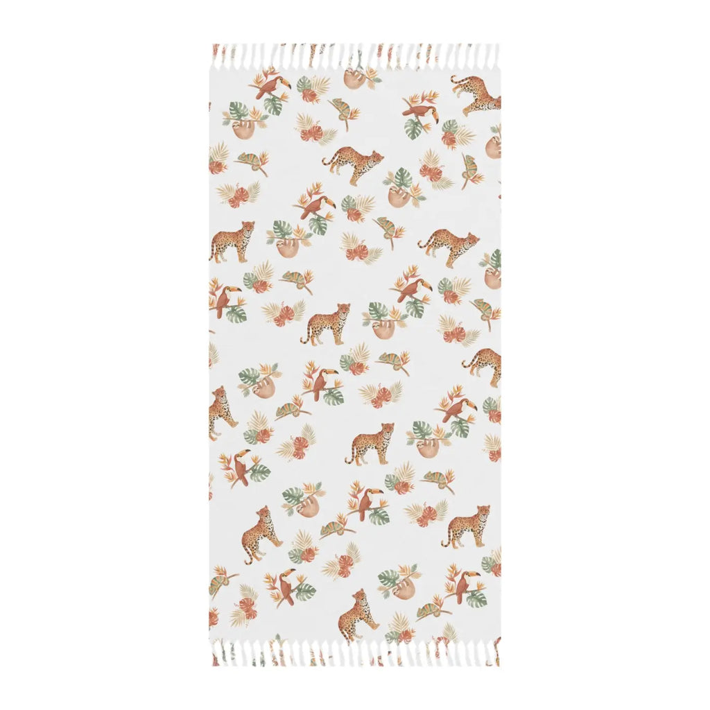 Boho Leopard Beach Towel - Sun-Drenched Seaside Style - DipaliZ