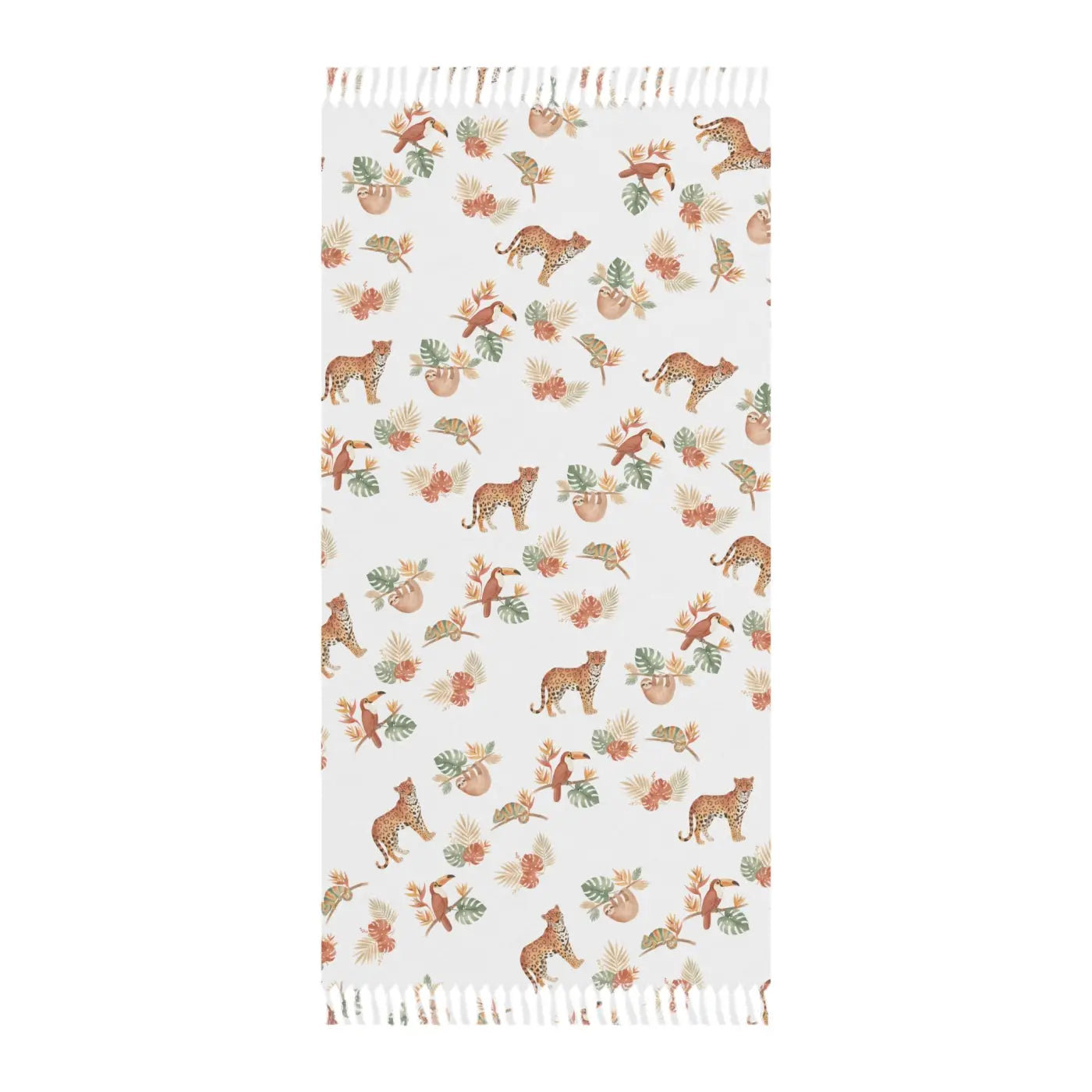Boho Leopard Beach Towel - Sun-Drenched Seaside Style - DipaliZ