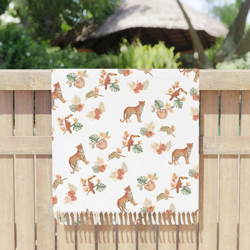 Boho Leopard Beach Towel - Sun-Drenched Seaside Style - DipaliZ
