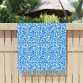 Boho Mosaic Beach Towel - Vibrant Ocean Blues - DipaliZ