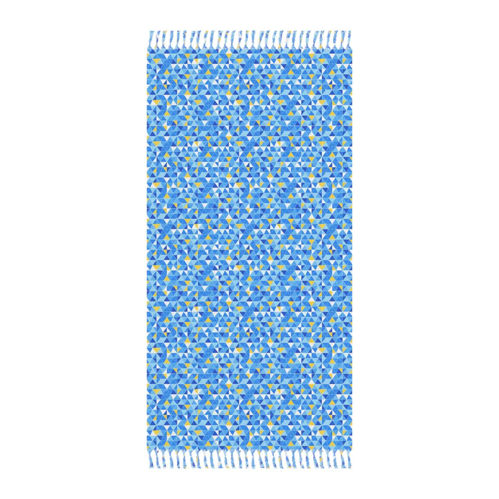 Boho Mosaic Beach Towel - Vibrant Ocean Blues - DipaliZ
