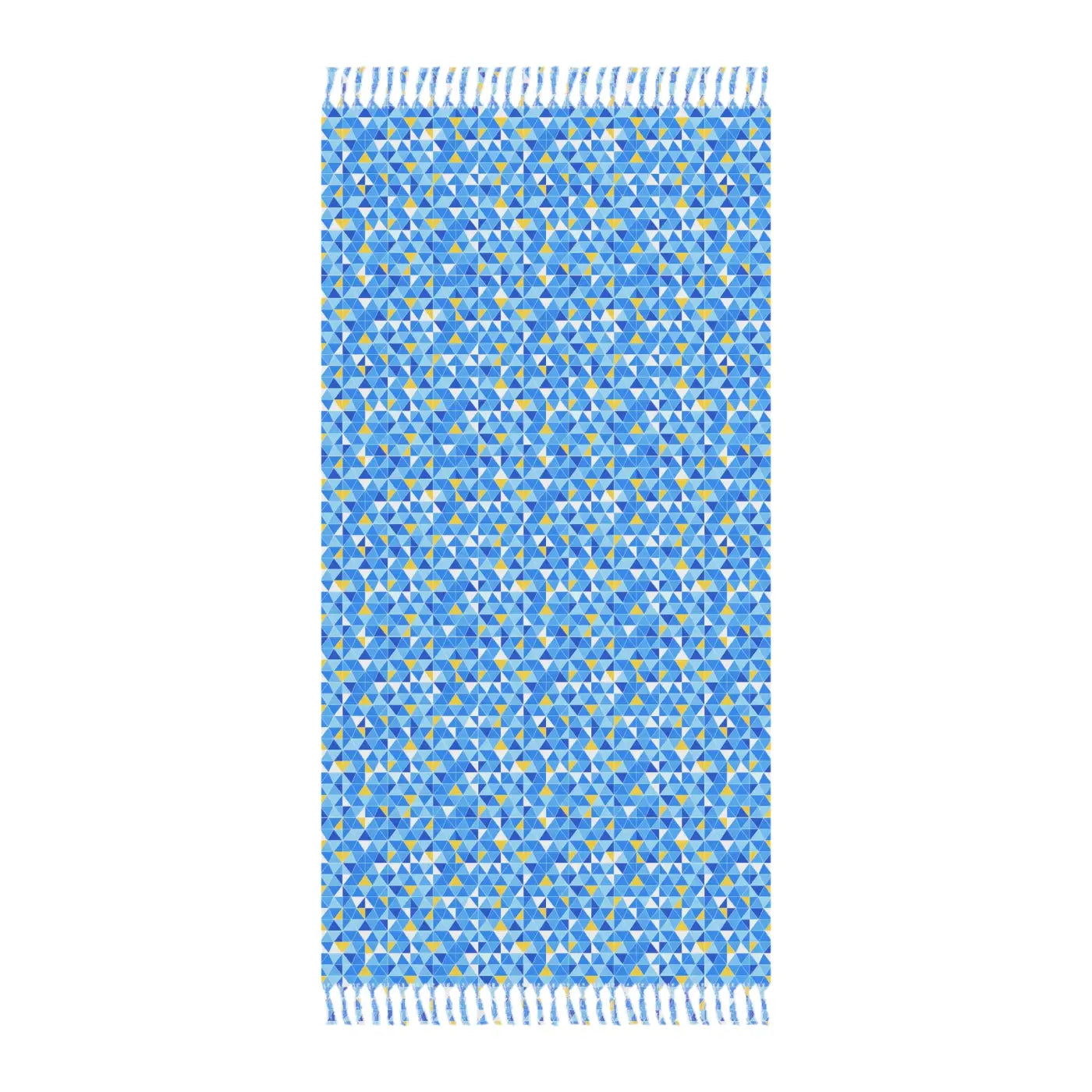Boho Mosaic Beach Towel - Vibrant Ocean Blues - DipaliZ