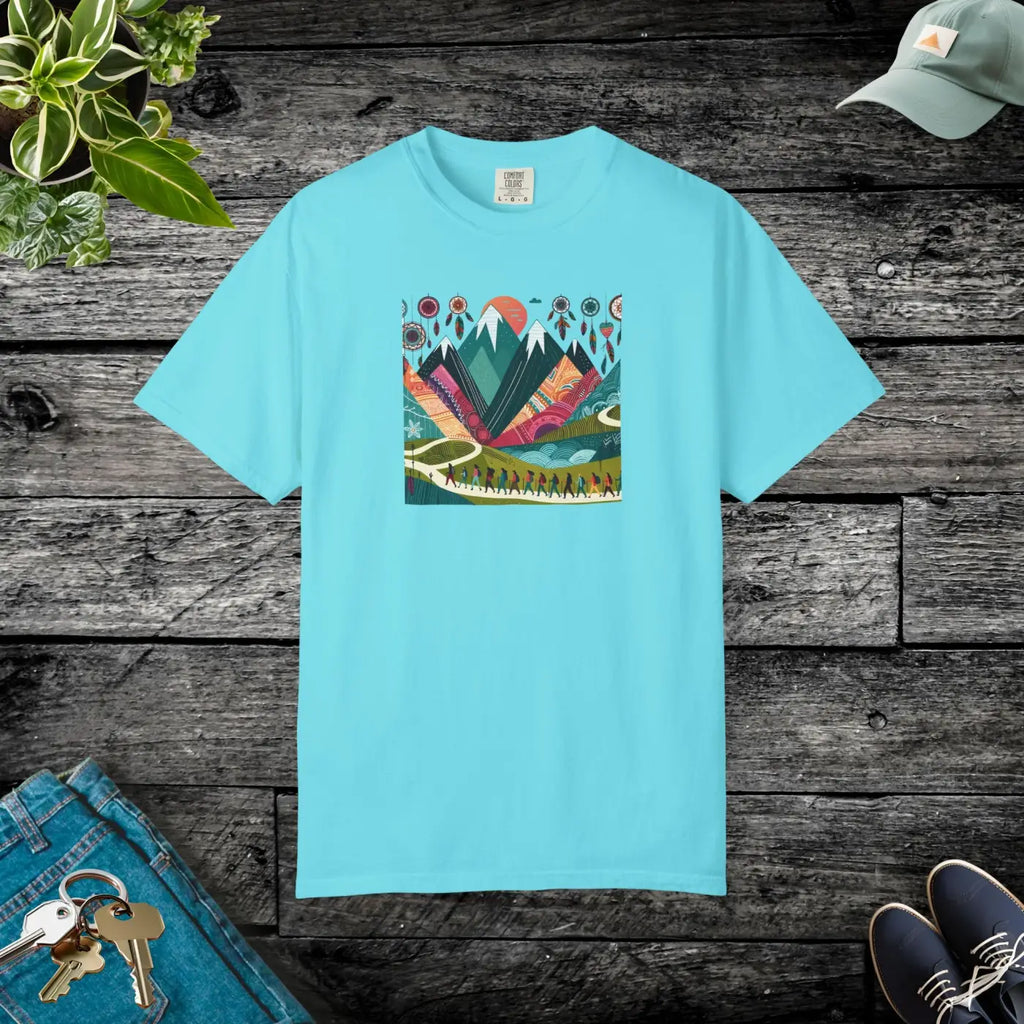 Boho Mountain Trekking Unisex Garment-Dyed T-Shirt - DipaliZ