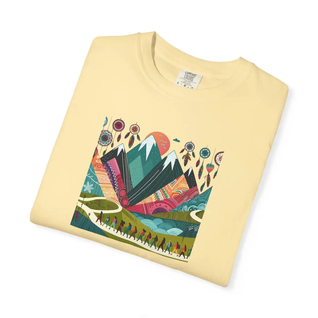 Boho Mountain Trekking Unisex Garment-Dyed T-Shirt - DipaliZ