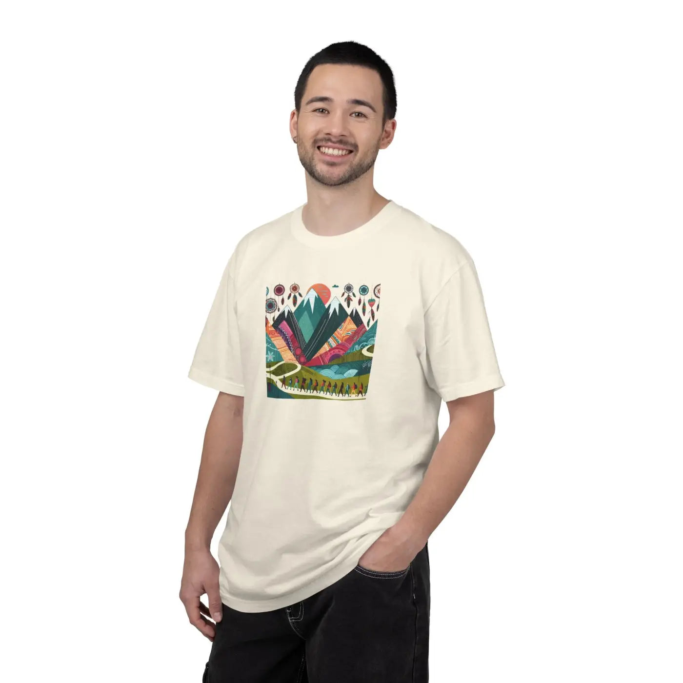 Boho Mountain Trekking Unisex Garment-Dyed T-Shirt - DipaliZ