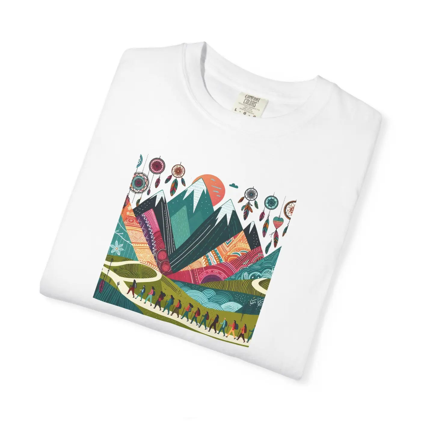 Boho Mountain Trekking Unisex Garment-Dyed T-Shirt - DipaliZ