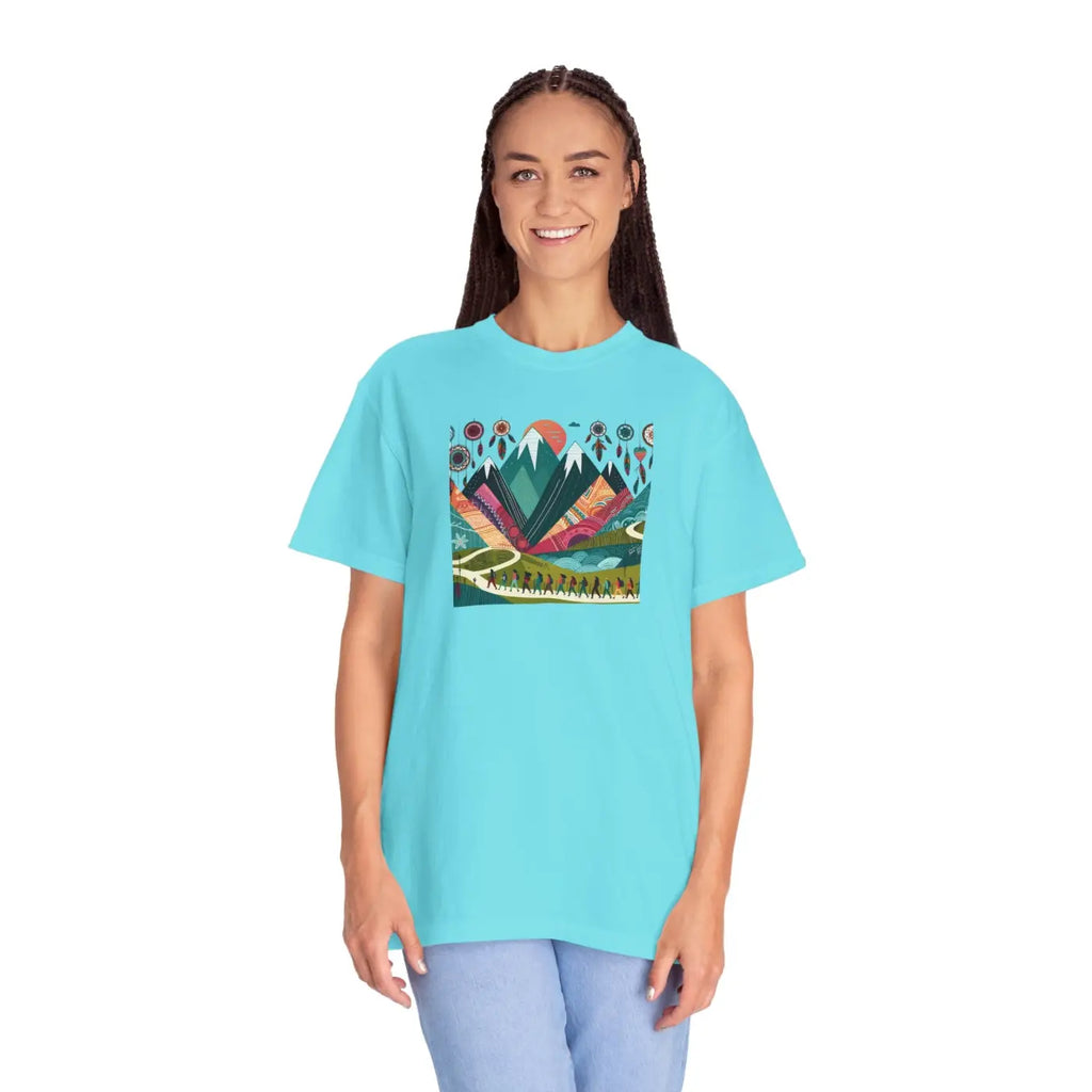 Boho Mountain Trekking Unisex Garment-Dyed T-Shirt - DipaliZ