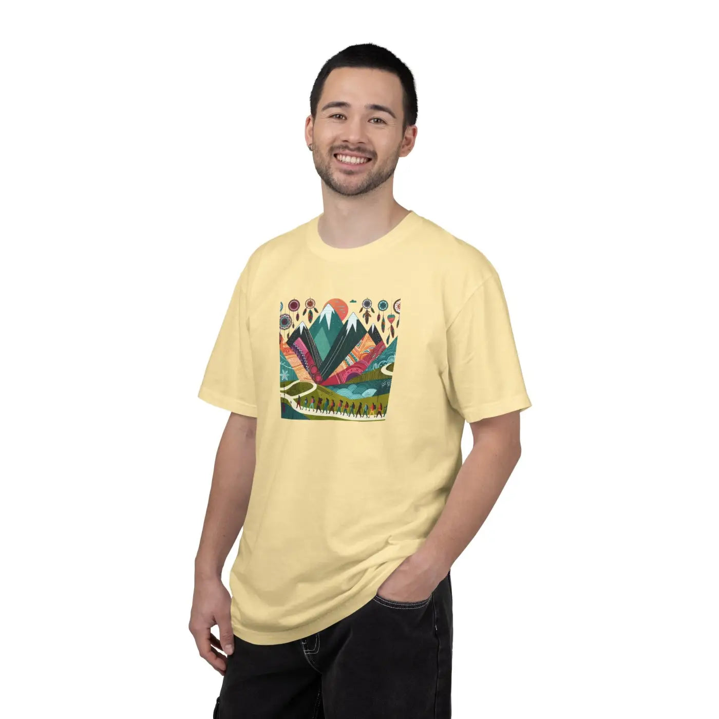 Boho Mountain Trekking Unisex Garment-Dyed T-Shirt - DipaliZ