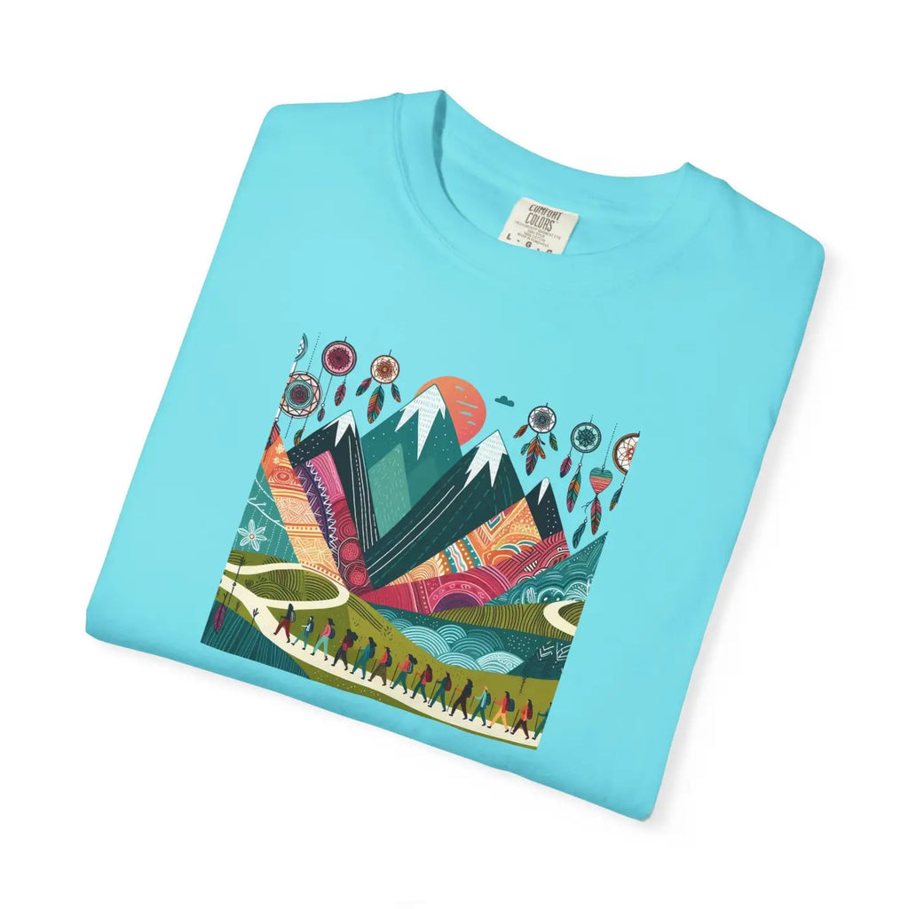 Boho Mountain Trekking Unisex Garment-Dyed T-Shirt - DipaliZ