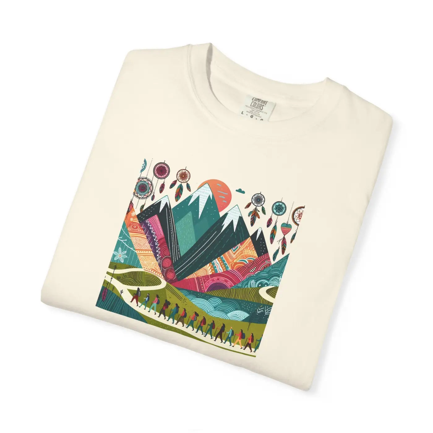 Boho Mountain Trekking Unisex Garment-Dyed T-Shirt - DipaliZ