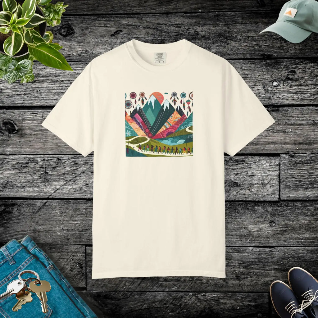 Boho Mountain Trekking Unisex Garment-Dyed T-Shirt - DipaliZ