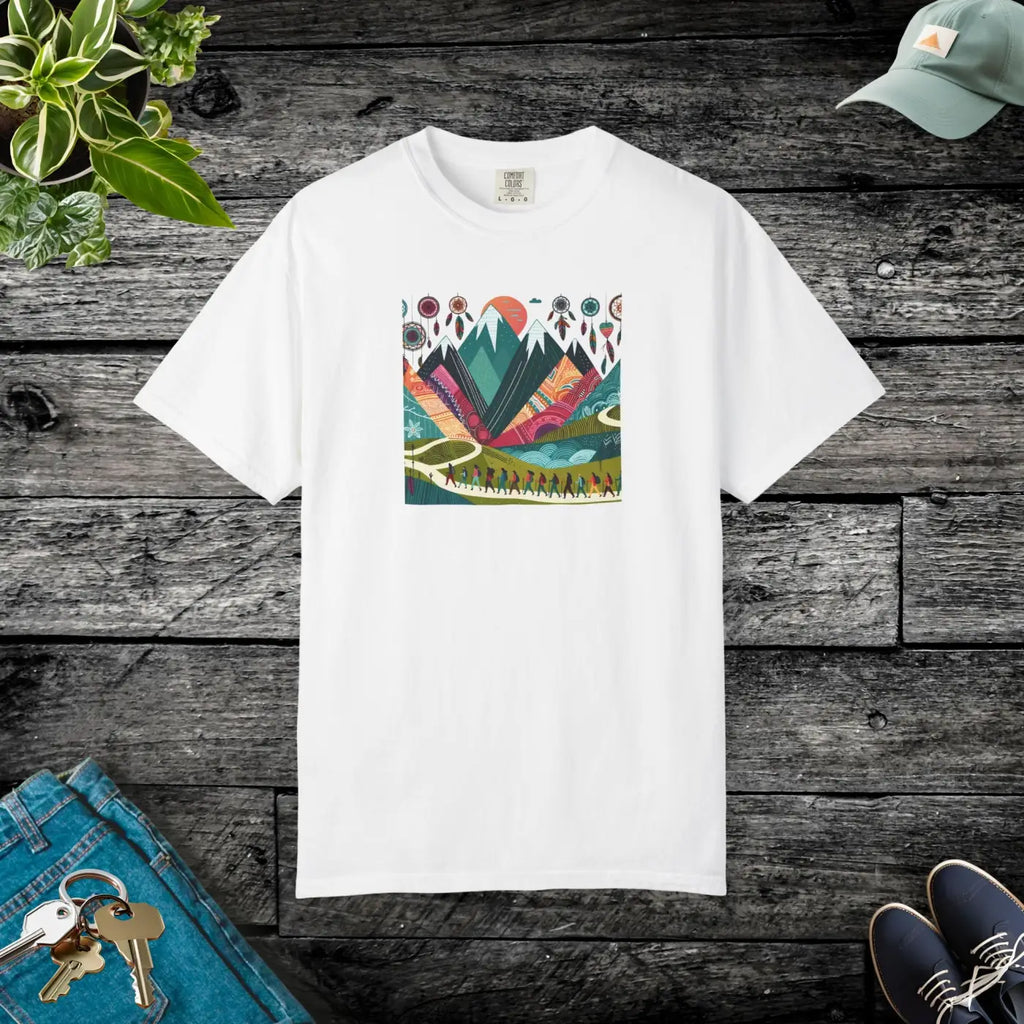Boho Mountain Trekking Unisex Garment-Dyed T-Shirt - DipaliZ