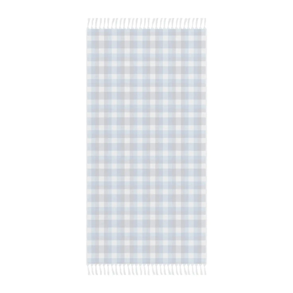 Boho Plaid Beach Towel - Fringe Turkish Coastal Escape - DipaliZ