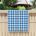Boho Plaid Beach Towel - Fringe Turkish Coastal Escape - DipaliZ