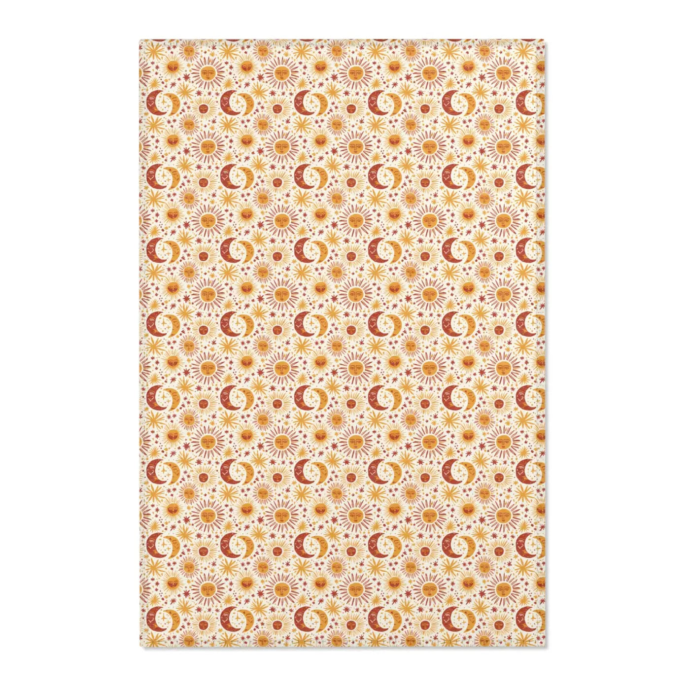 Moon Area Rug - Retro Celestial Floral Design - DipaliZ