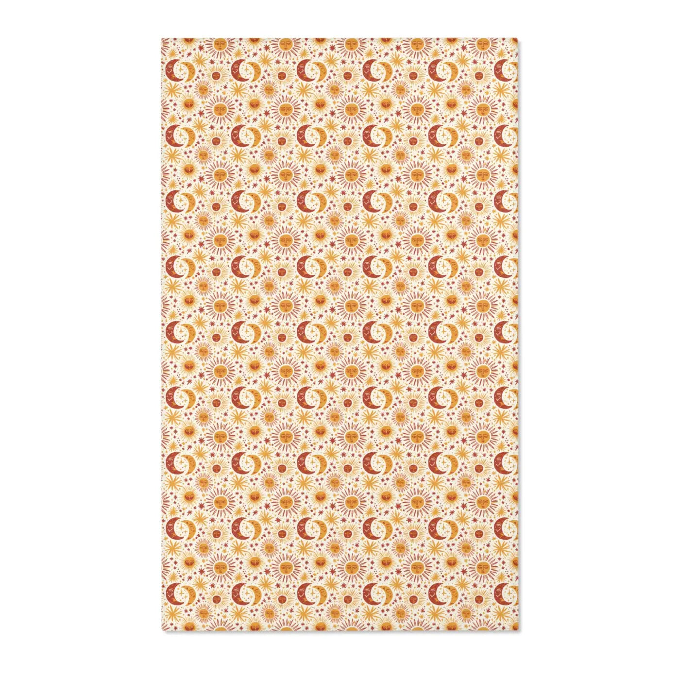 Moon Area Rug - Retro Celestial Floral Design - DipaliZ
