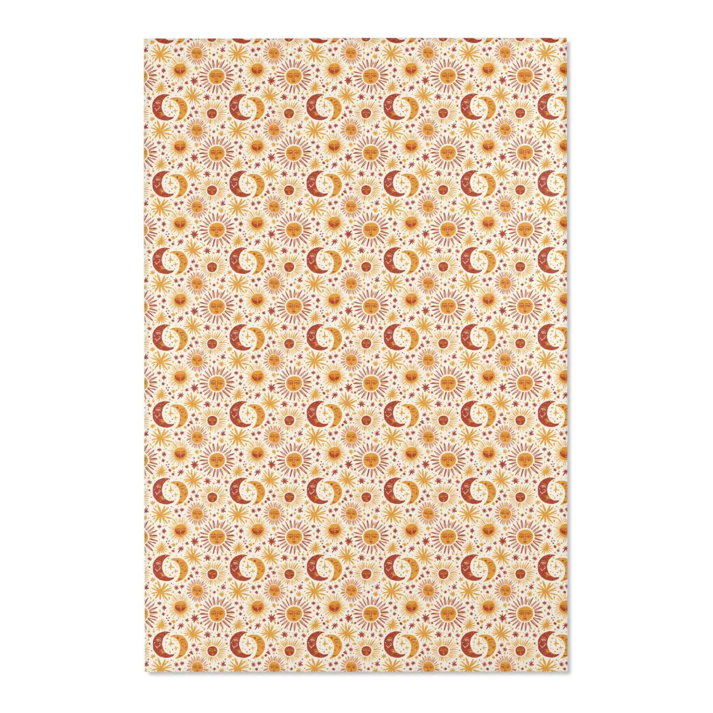 Moon Area Rug - Retro Celestial Floral Design - DipaliZ