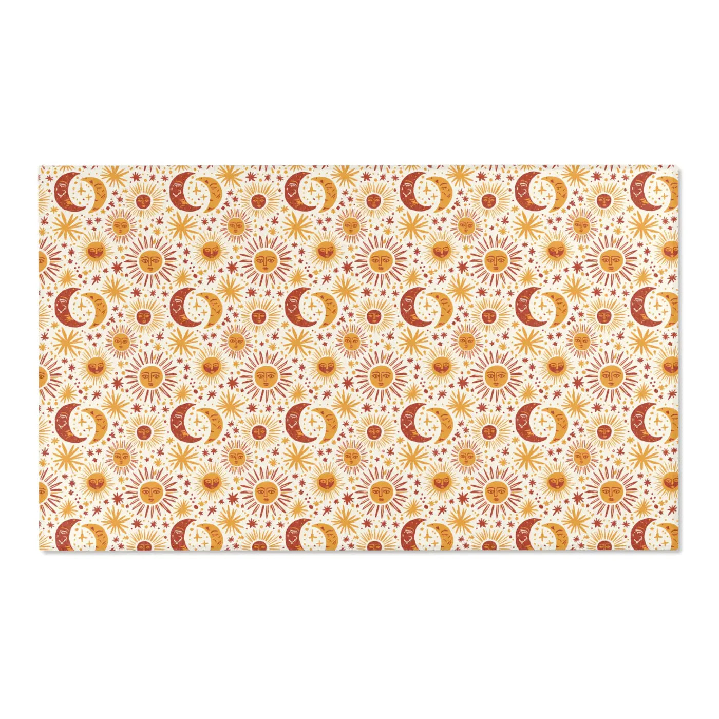 Moon Area Rug - Retro Celestial Floral Design - DipaliZ
