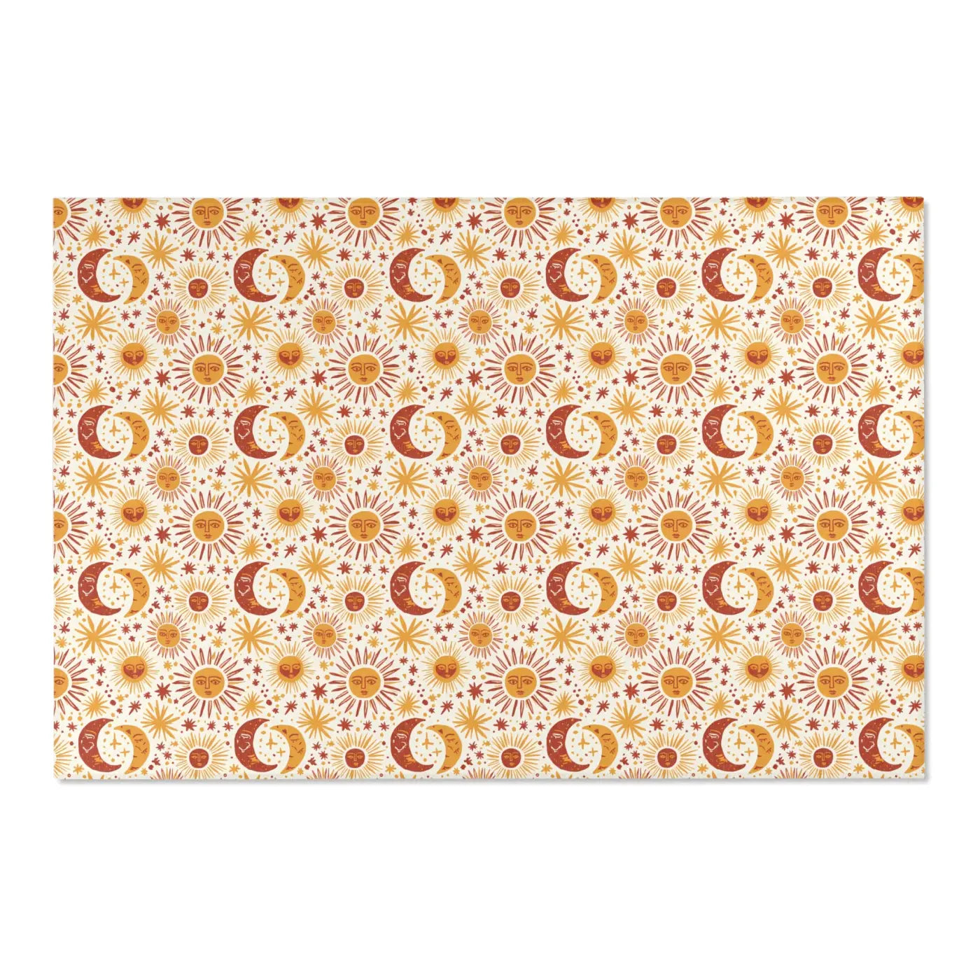 Moon Area Rug - Retro Celestial Floral Design - DipaliZ