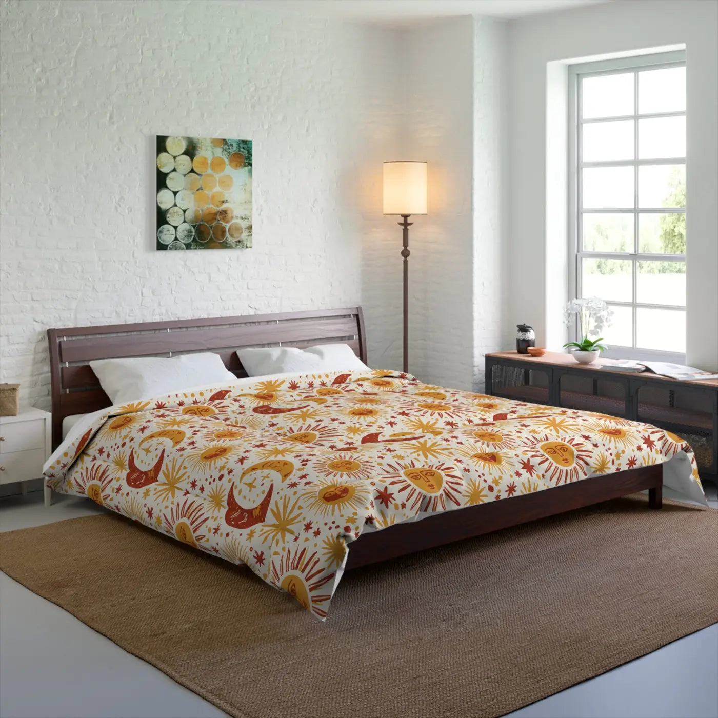 Boho Sun Moon Comforter - Celestial Vintage Vibes - DipaliZ