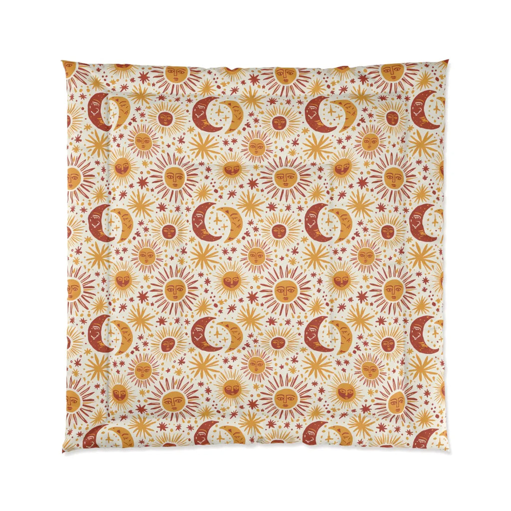 Boho Sun Moon Comforter - Celestial Vintage Vibes - DipaliZ