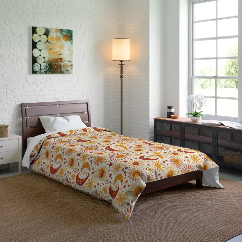 Boho Sun Moon Comforter - Celestial Vintage Vibes - DipaliZ