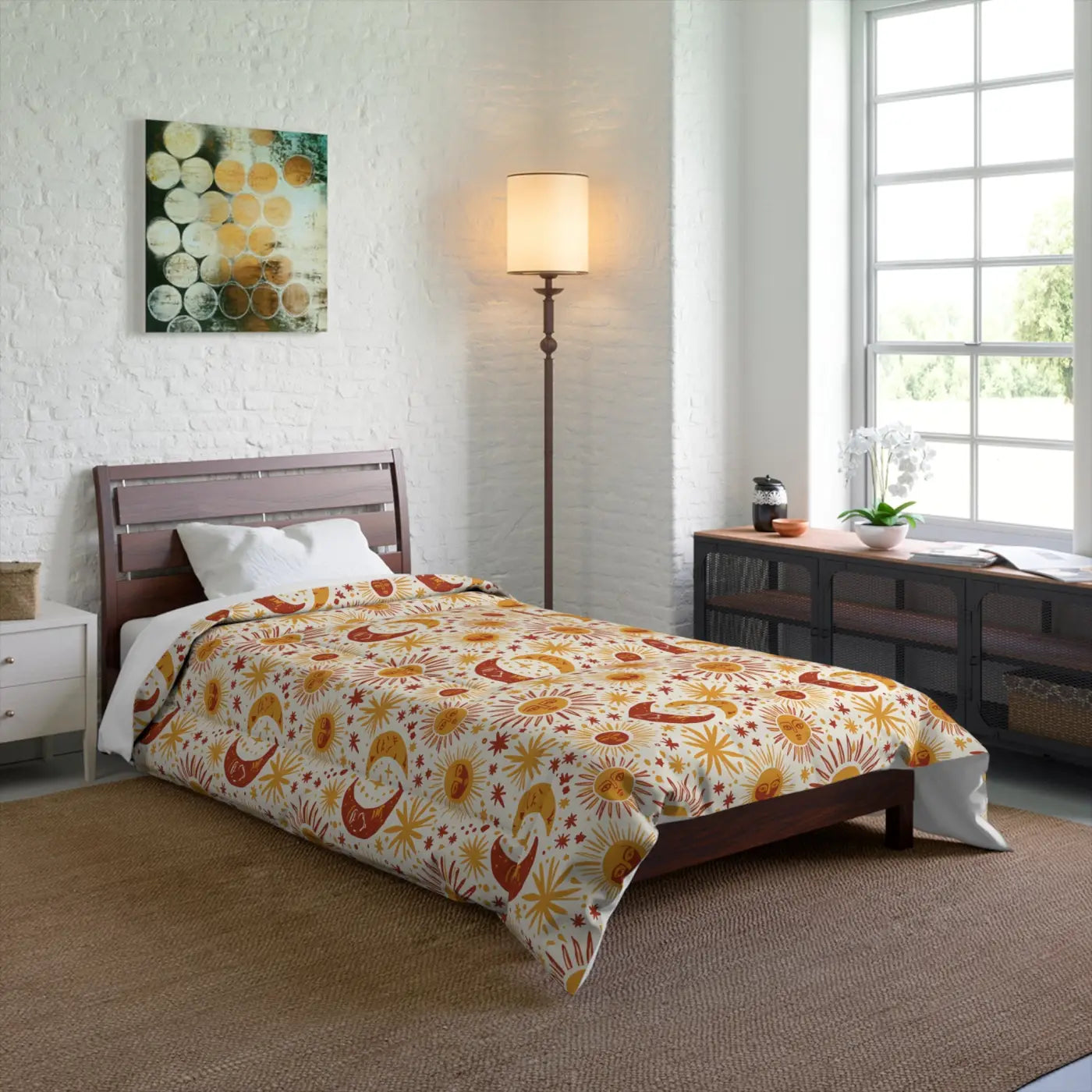 Boho Sun Moon Comforter - Celestial Vintage Vibes - DipaliZ