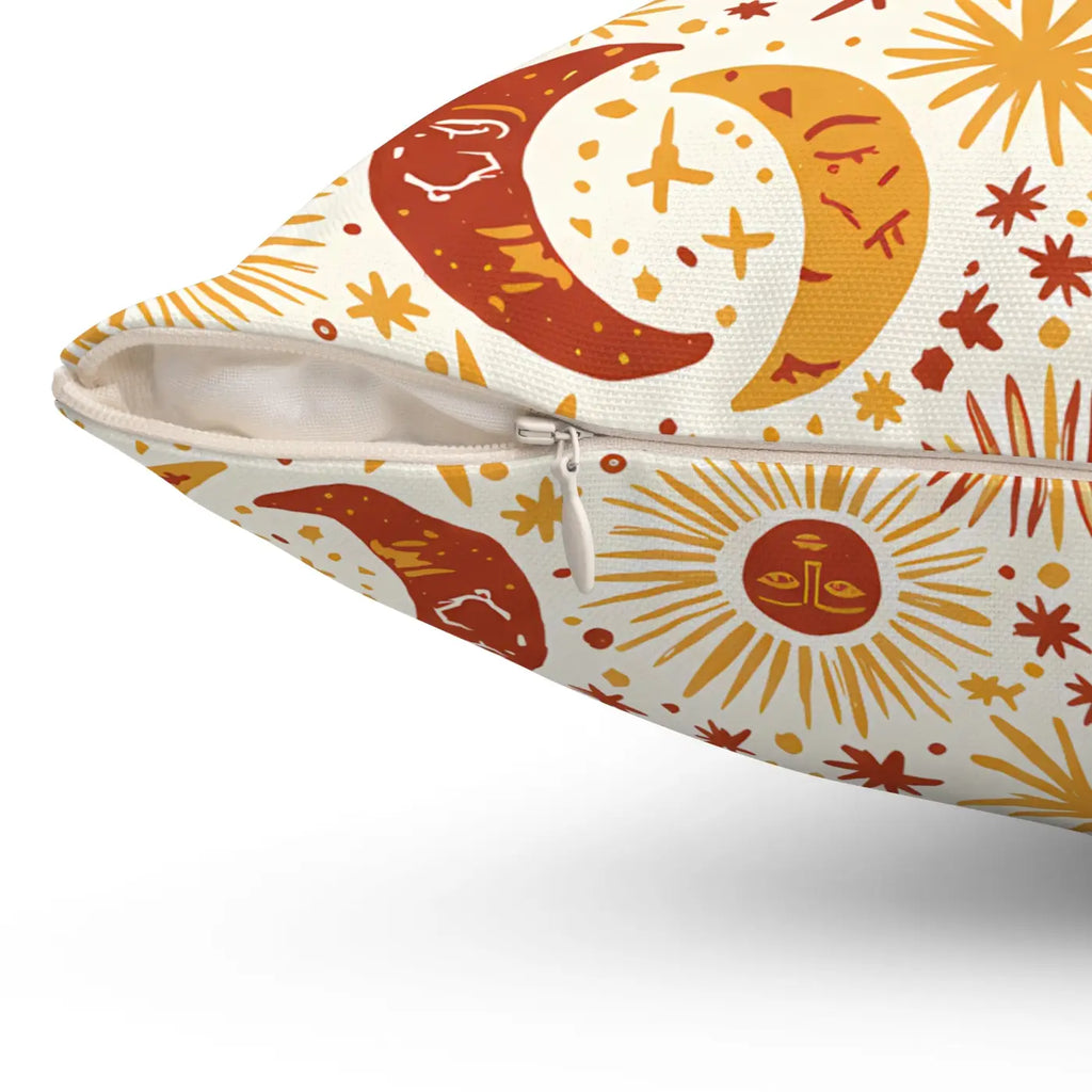 Celestial Patterned Throw Pillow - Boho Cosmic Decor - DipaliZ