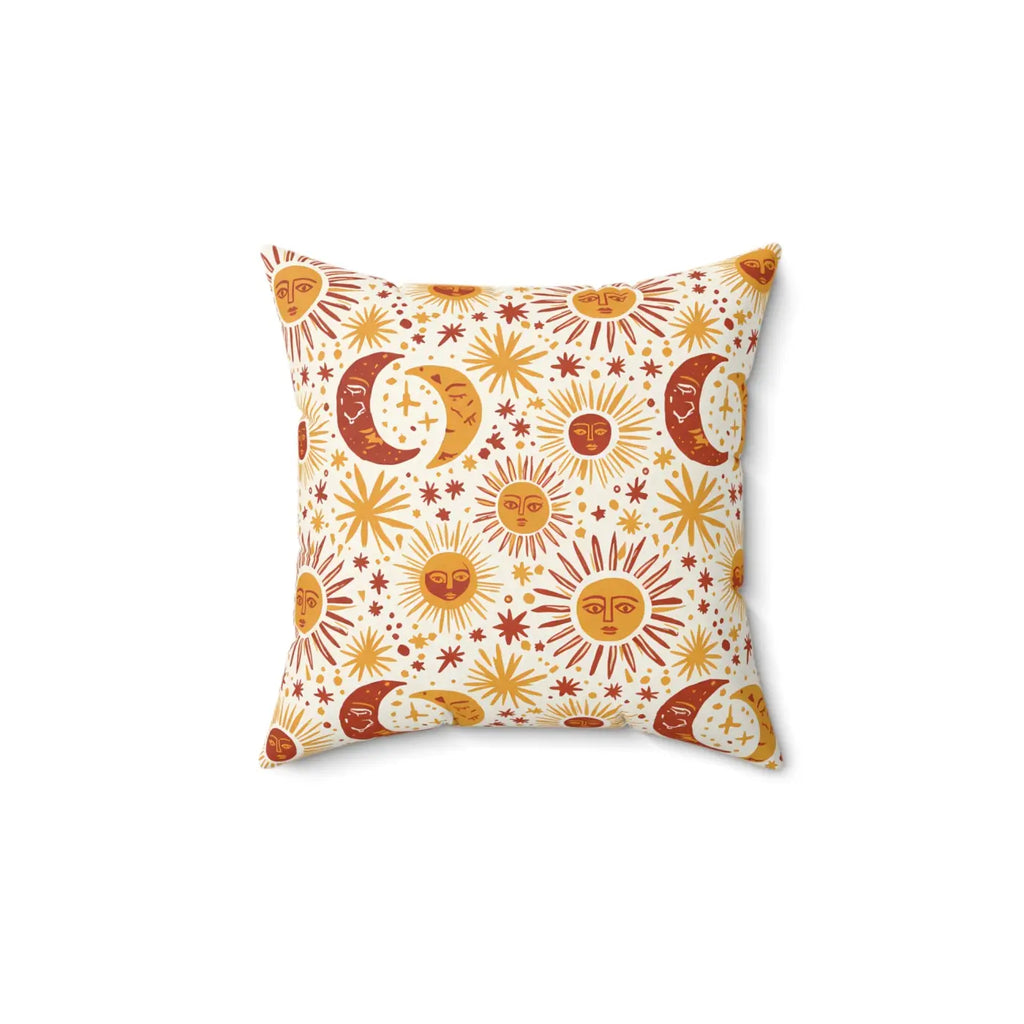 Celestial Patterned Throw Pillow - Boho Cosmic Decor - DipaliZ