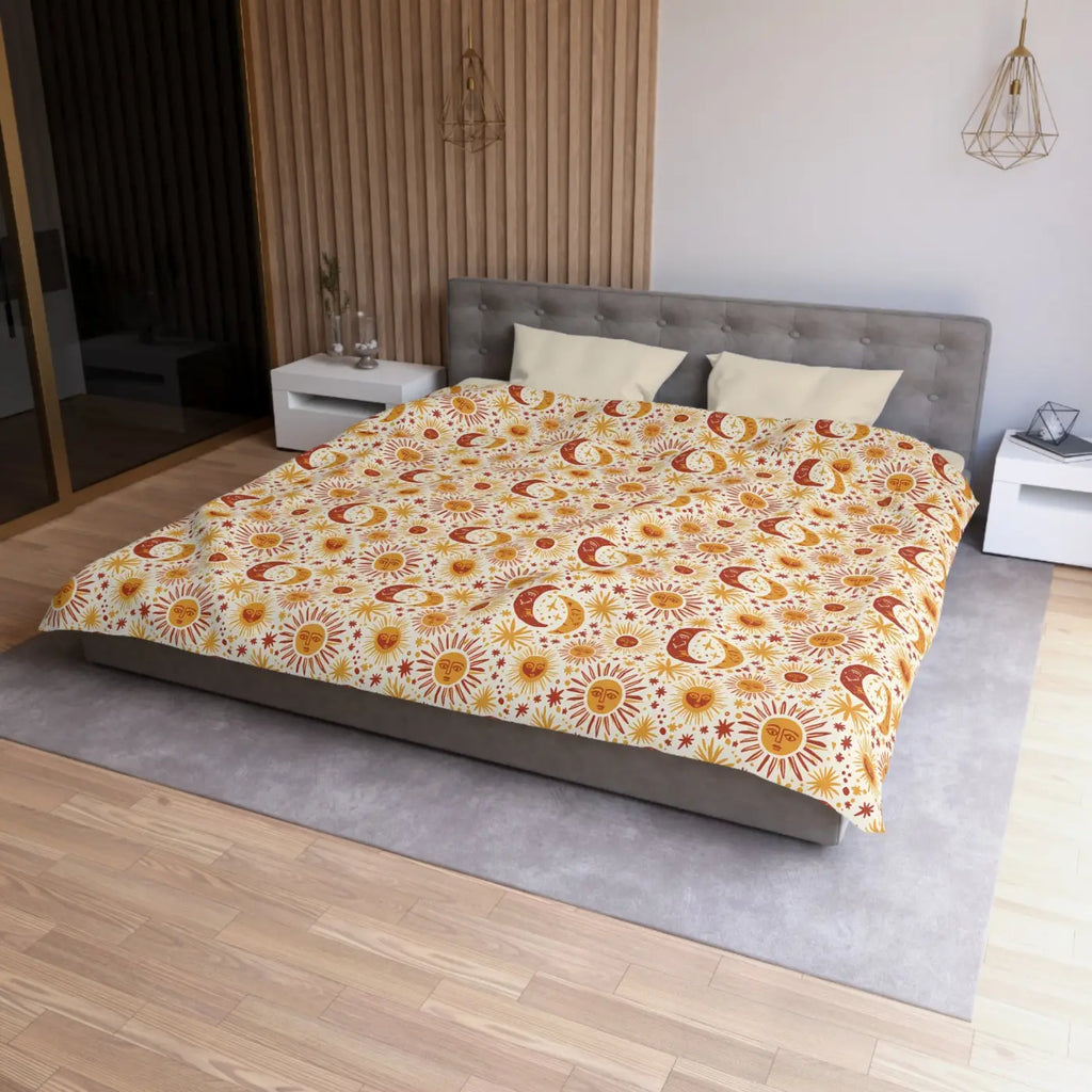 Celestial Moon Microfiber Duvet Cover - Cosmic Bedding - DipaliZ