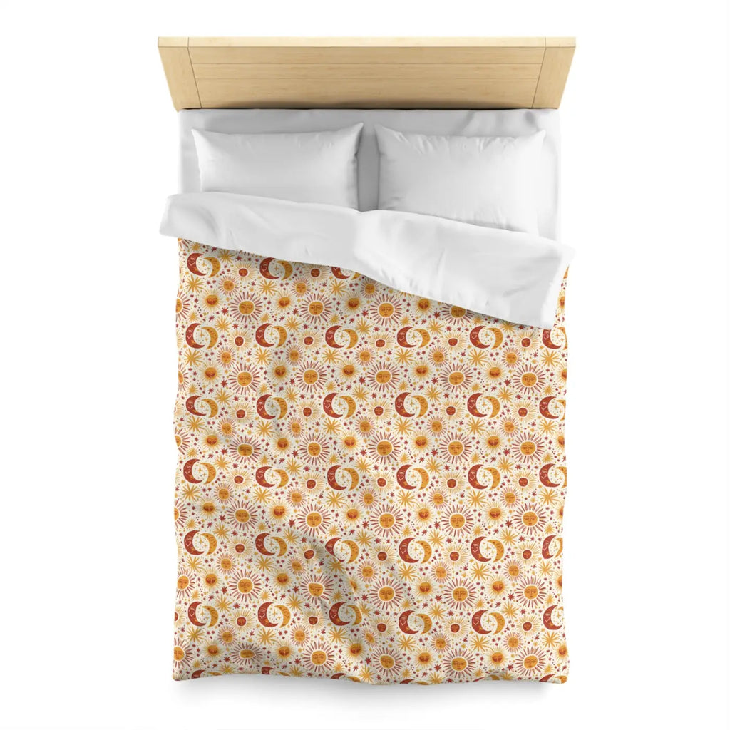 Celestial Moon Microfiber Duvet Cover - Cosmic Bedding - DipaliZ