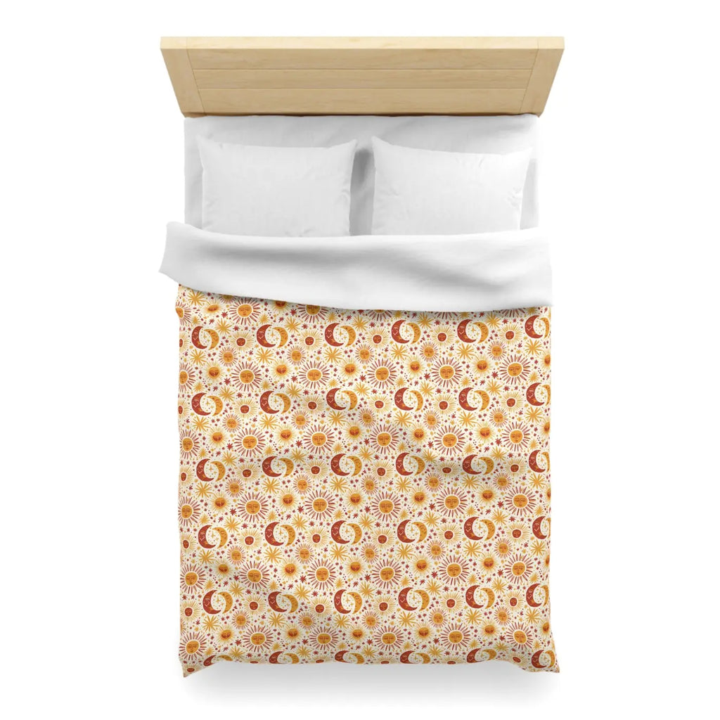 Celestial Moon Microfiber Duvet Cover - Cosmic Bedding - DipaliZ