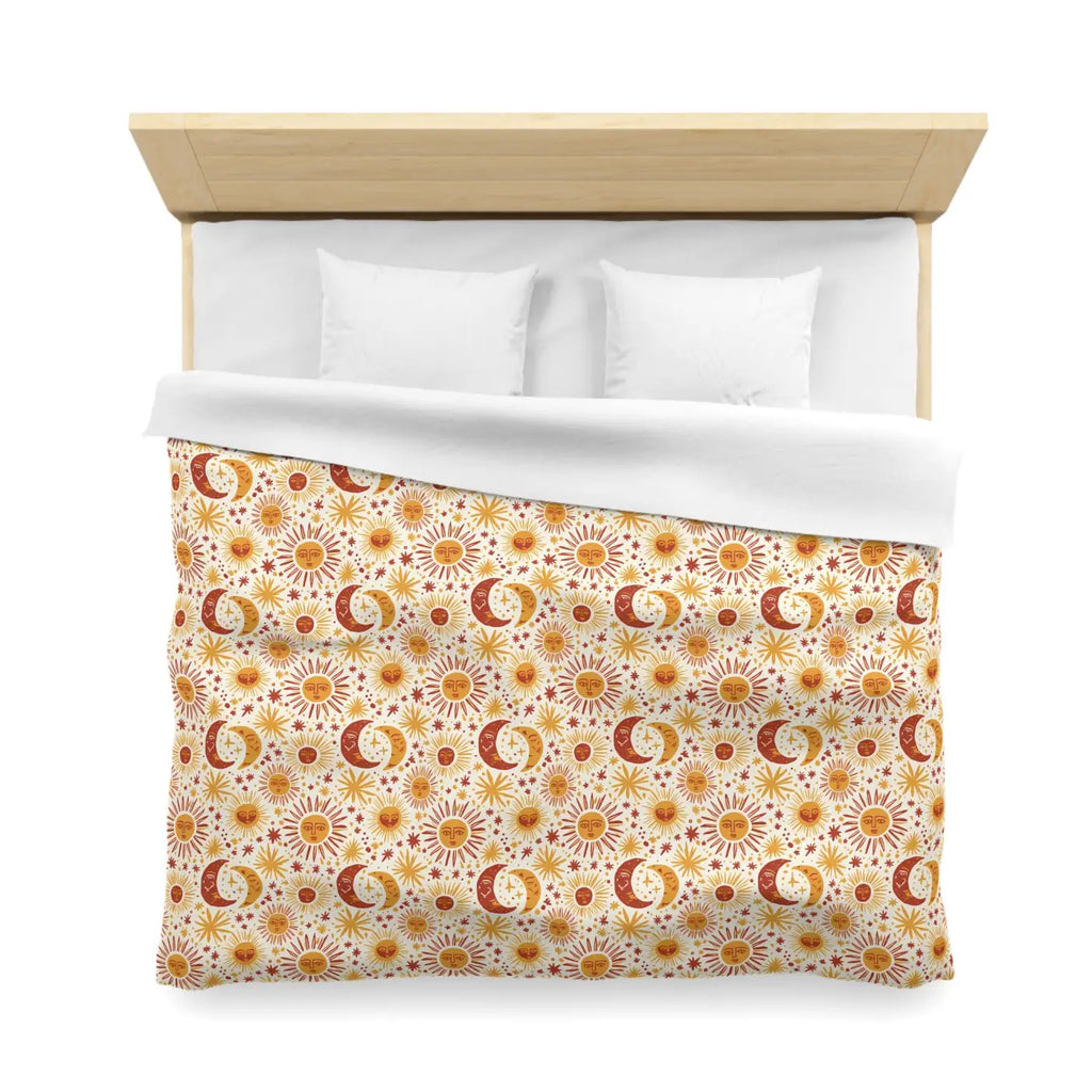 Celestial Moon Microfiber Duvet Cover - Cosmic Bedding - DipaliZ