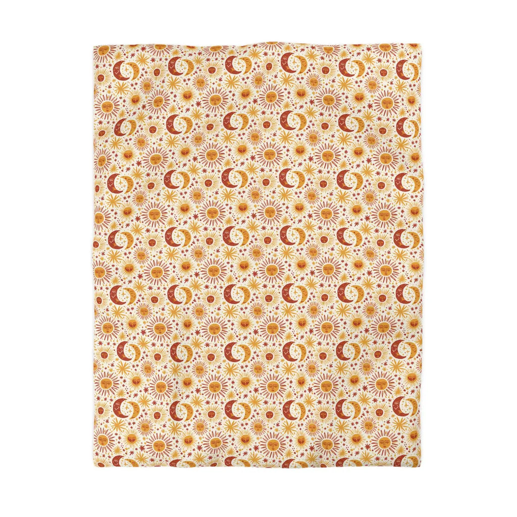 Celestial Moon Microfiber Duvet Cover - Cosmic Bedding - DipaliZ
