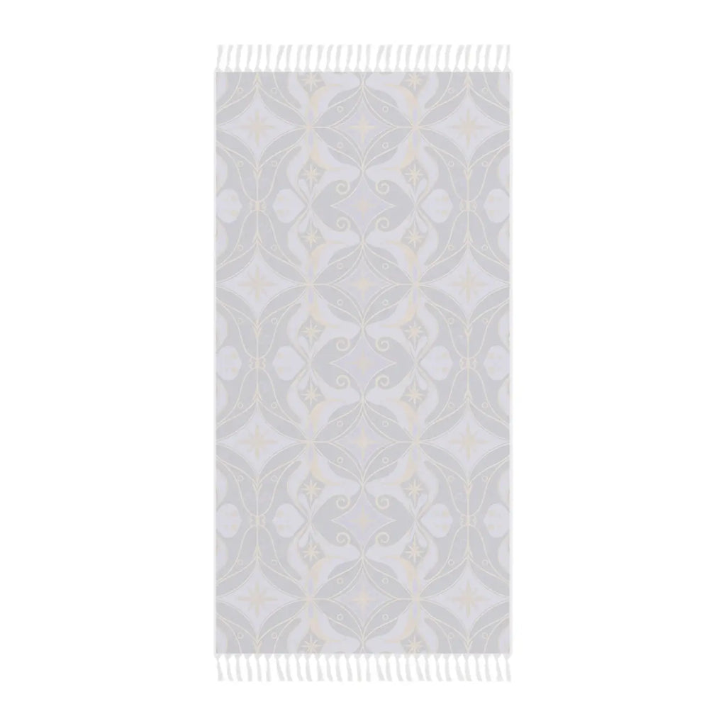 Boho Tile Beach Towel - Moroccan Patterned with Fringe Tassels - DipaliZ