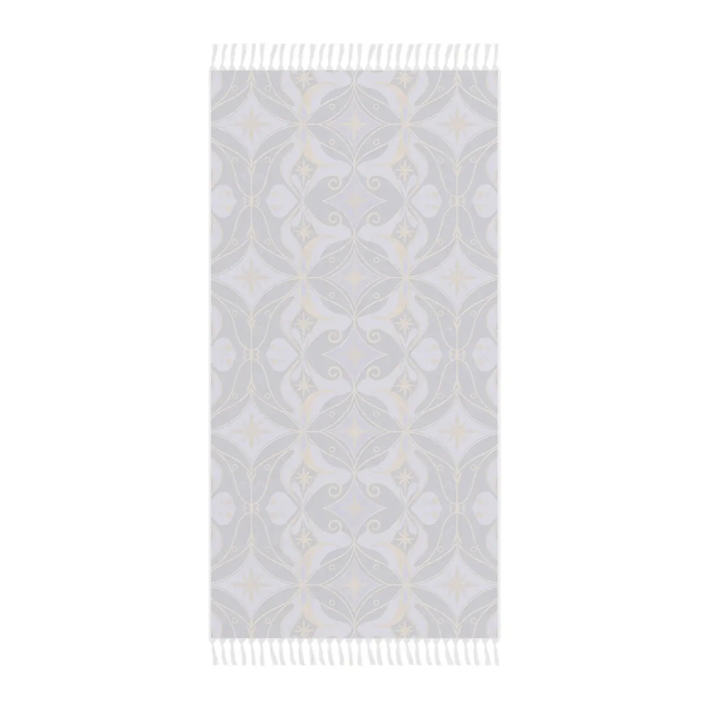 Boho Tile Beach Towel - Moroccan Patterned with Fringe Tassels - DipaliZ
