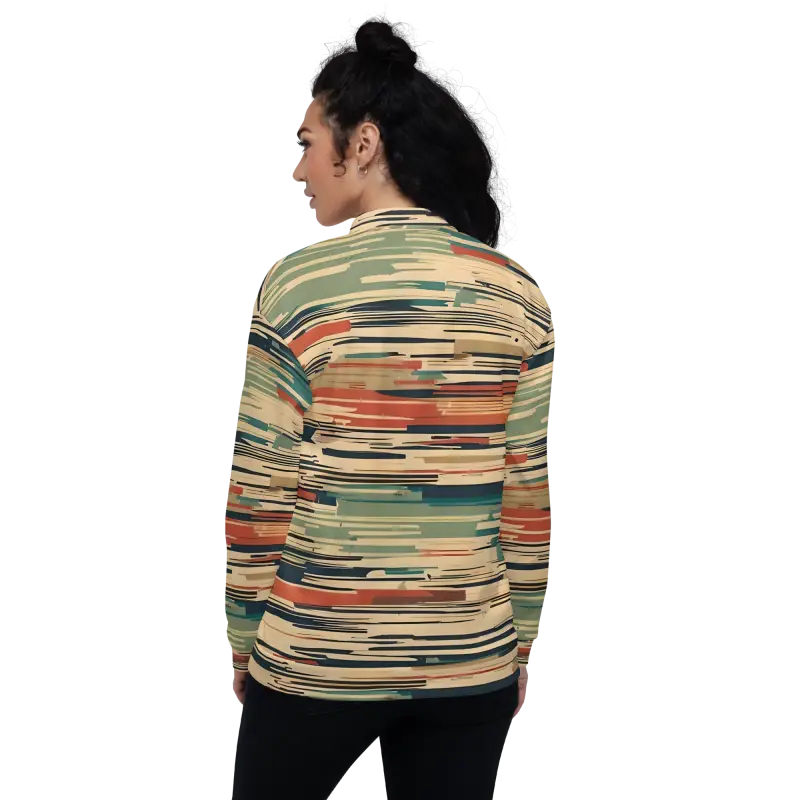 Vintage Striped Unisex Bomber Jacket - Retro Cool - DipaliZ
