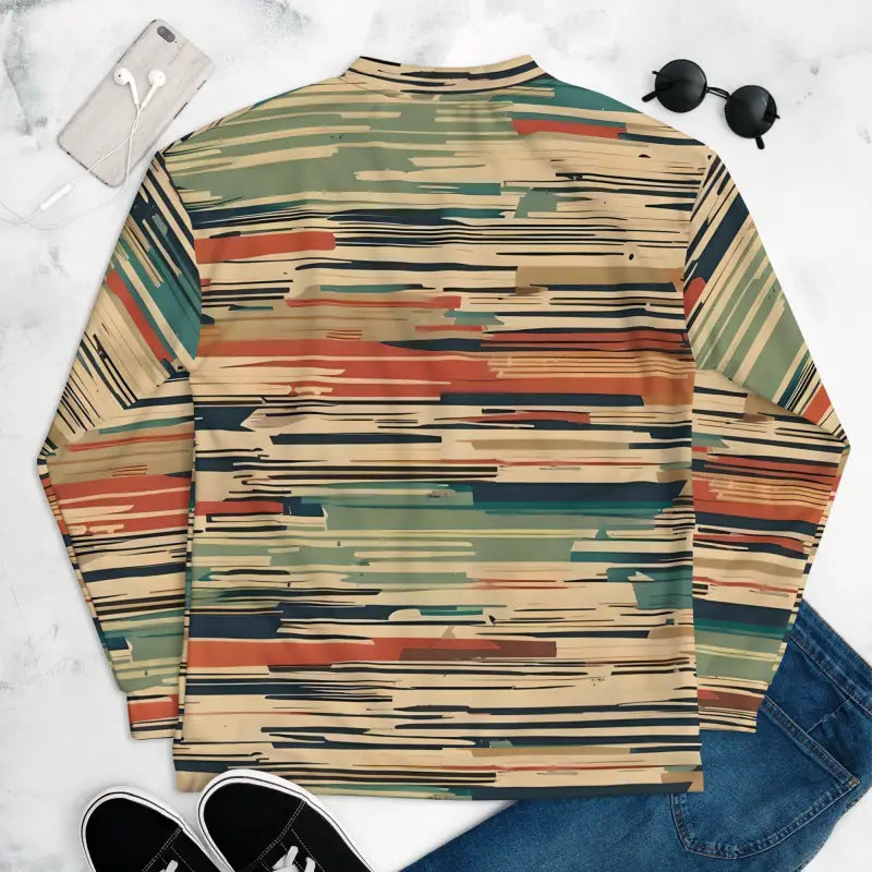 Vintage Striped Unisex Bomber Jacket - Retro Cool - DipaliZ
