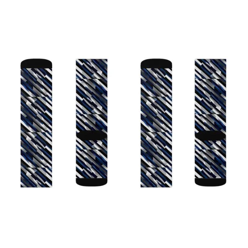 Oblique Striped Sublimation Socks - Ribbed Tube Comfort - DipaliZ