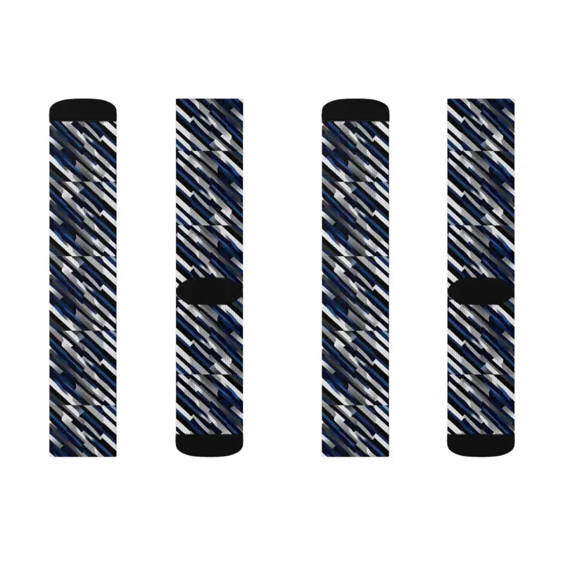 Oblique Striped Sublimation Socks - Ribbed Tube Comfort - DipaliZ