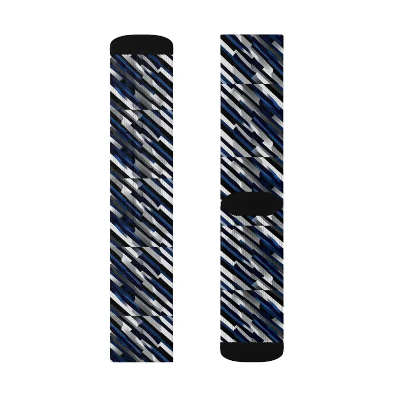 Oblique Striped Sublimation Socks - Ribbed Tube Comfort - DipaliZ